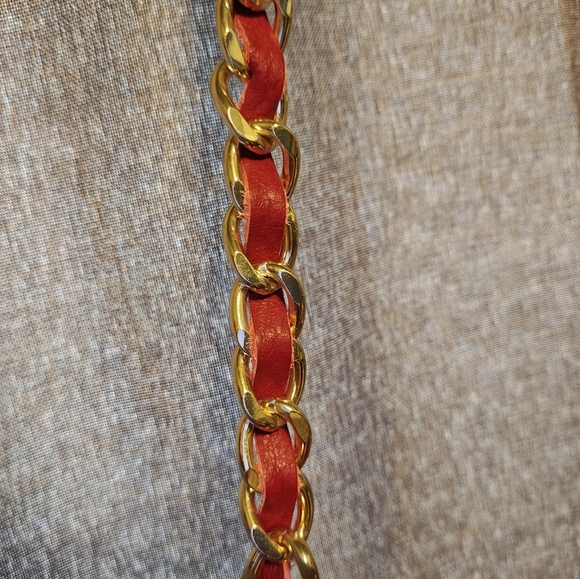 Valentino Vanille Red Quilted Chain Shoulder Bag - Picture 5 of 14